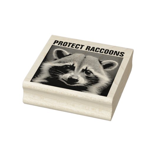 Tampons Encreurs PROTÉGER LES RACCOONS - Timbre en caoutchouc en bo (Tampon)