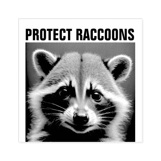 Tampons Encreurs PROTÉGER LES RACCOONS - Timbre en caoutchouc en bo (Impression)