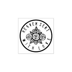 TAMPONS ENCREURS PROVIDENTIEL AVEC DES ROSES D'AMOUR