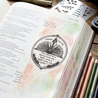 Tampons Encreurs Psaume 119:105 personnalisé Verset biblique | Flam
