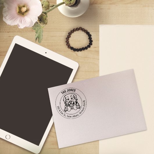 Tampons Encreurs Pyrénées Chien Retour Adresse Famille