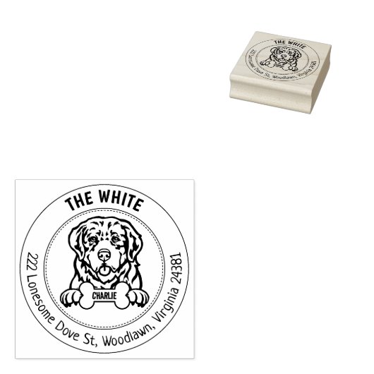 Tampons Encreurs Pyrénées Mountain Dog Adresse de retour (Tamponné)