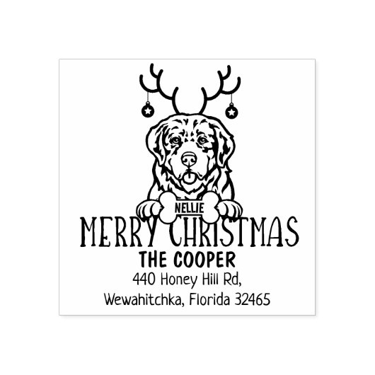 Tampons Encreurs Pyrénées Mountain Dog Noël Adresse de retour (Impression)