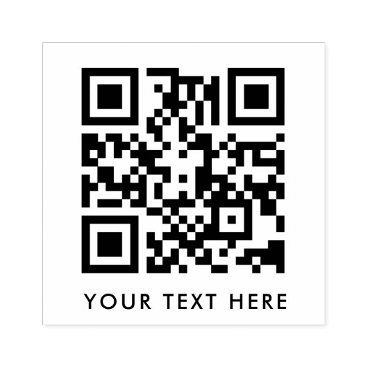 Tampons Encreurs QR Code Votre Texte Nettoyer Simple Moderne Minima (Impression)