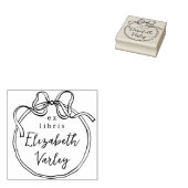 Tampons Encreurs Quirky Retro Bow Frame Calligraphy Ex Libris Book (Tamponné)