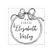 Tampons Encreurs Quirky Retro Bow Frame Calligraphy Ex Libris Book (Impression)