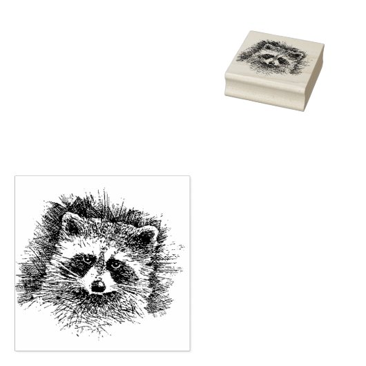 Tampons Encreurs Raccoon Face Nouveau Timbre En Caoutchouc Monté (Tamponné)