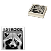 Tampons Encreurs RACCOON 'I LOVE RACCOONS' Timbre en caoutchouc boi (Tamponné)