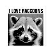 Tampons Encreurs RACCOON 'I LOVE RACCOONS' Timbre en caoutchouc boi (Impression)