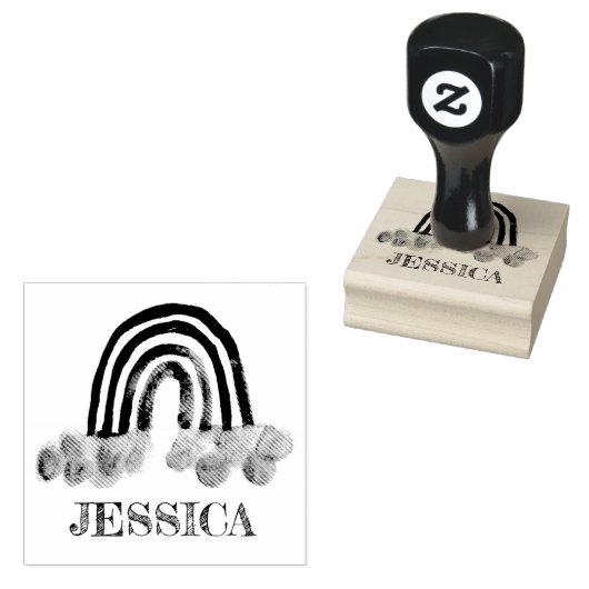 Tampons Encreurs Rainbow Cute Kids Aquarelle moderne (Tamponné)