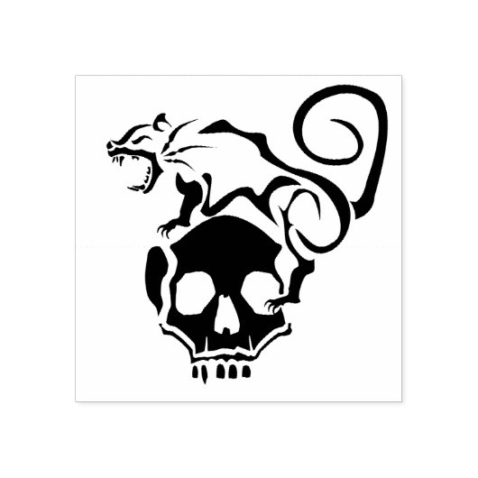 Tampons Encreurs Rat en colère sur un crâne mal (Impression)