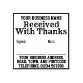 Tampons Encreurs Reçu Avec Merci avec Nom, Adresse. Réception (Impression)
