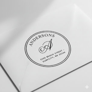 Tampons Encreurs (REDIMENSIONNÉ) Élégant Monogramme Adresse de reto