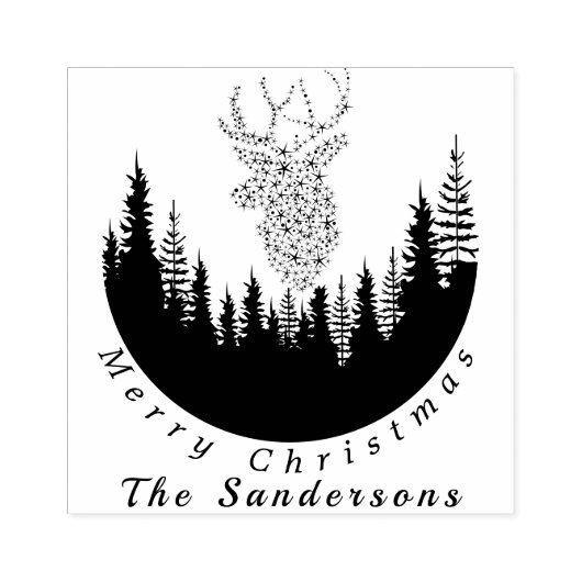 Tampons Encreurs Reindees Forêt de Noël I Monogramme (Impression)