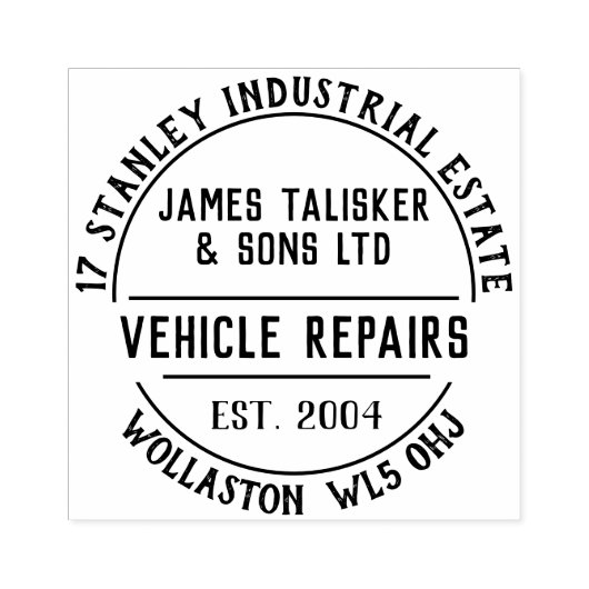 Tampons Encreurs Réparation du véhicule Timbre en caoutchouc d'affa (Impression)