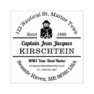 Tampons Encreurs Retour Adresse Capitaine Bateau Helm Nautical Mari