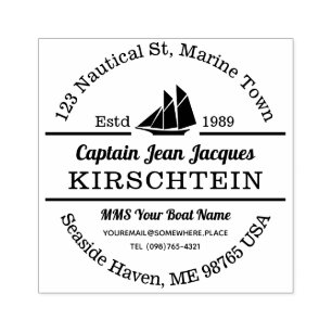 Tampons Encreurs Retour Adresse Captain Boat Yacht Nautical Marine