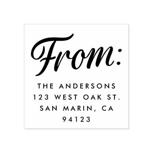 Tampons Encreurs Rétro "De" Script Retour de Noël Adresse (Impression)