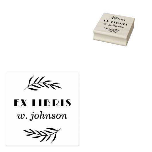 Tampons Encreurs Rétro minimal Botanique Ex Libris Plaque (Tamponné)