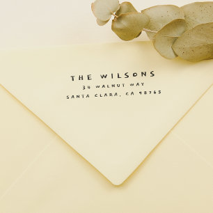 Tampons Encreurs Rétro Nom de famille manuscrit et adresse de retou