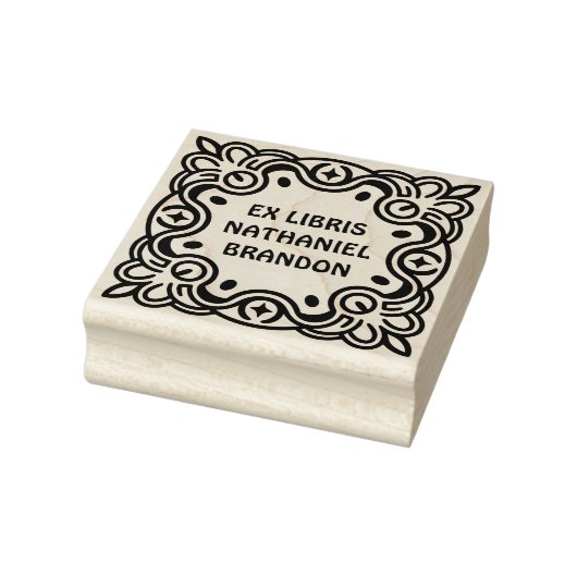 Tampons Encreurs Retro Swirls Wooden Ex Libris Art Stamp (Tampon)