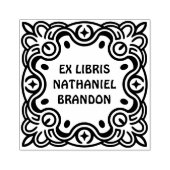 Tampons Encreurs Retro Swirls Wooden Ex Libris Art Stamp (Impression)