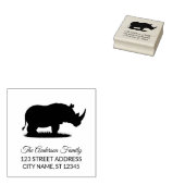 Tampons Encreurs Return Address |  Personalized  Rhino Silhouette   (Tamponné)