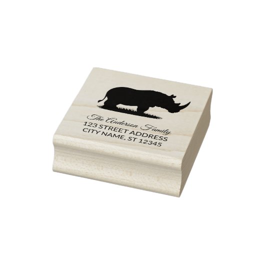 Tampons Encreurs Return Address |  Personalized  Rhino Silhouette   (Tampon)