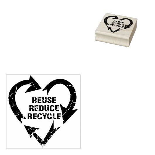 Tampons Encreurs Réutiliser, Réduire, Recycler, Rustique (Tamponné)