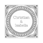 Tampons Encreurs Ribbed Frame Couple Wooden Art Stamp (Impression)