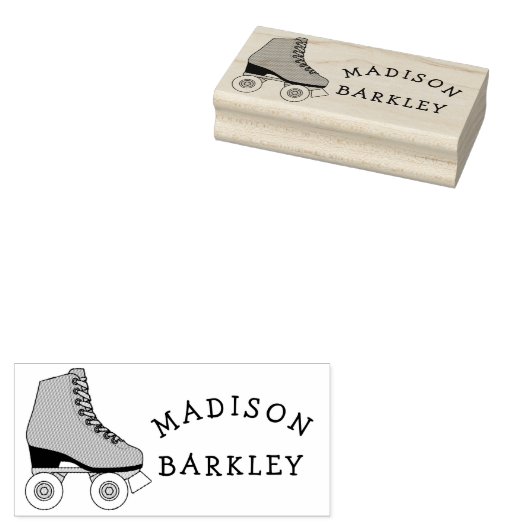 Tampons Encreurs Roller Skate Kid Cute Skate Retro Nom (Tamponné)