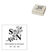 Tampons Encreurs Romantic Initials Wildflowers Branches Wedding (Tamponné)