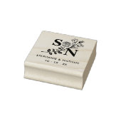 Tampons Encreurs Romantic Initials Wildflowers Branches Wedding (Tampon)