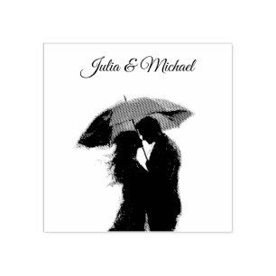 Tampons Encreurs Romantique Parisien Parapluie Rouge Love Silhouett
