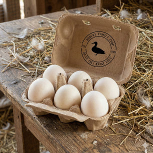 Tampons Encreurs Rond Détails de la ferme et oeuf de canard Timbre