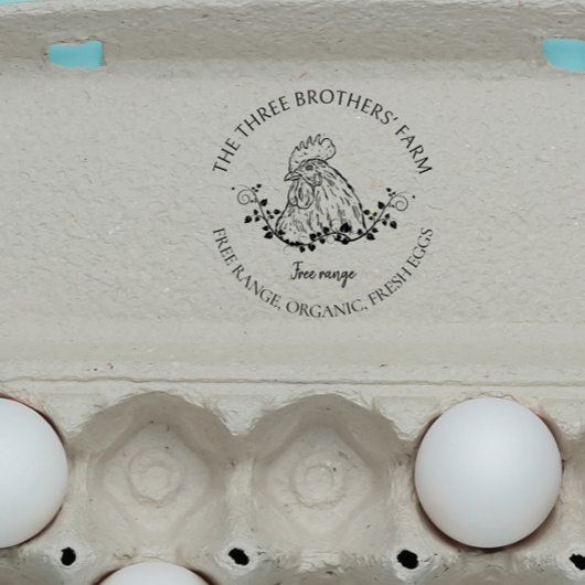 Tampons Encreurs Rond rustique | Cartons d'oeufs frais personnalisé
