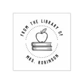 Tampons Encreurs Rond Rustique De La Bibliothèque De Teacher Apple (Impression)
