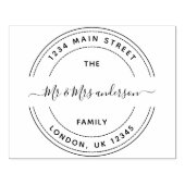 Tampons Encreurs Ronde Adresse de retour Simple Nom de famille (Impression)