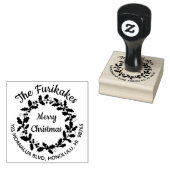 Tampons Encreurs Ronde Noël Adresse de retour Timbre en caoutchouc (Tamponné)