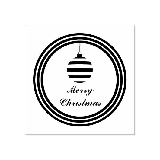Tampons Encreurs Ronde Texte Joyeux Noël Bauble Personnalisé (Impression)
