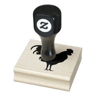 Tampons Encreurs Rooster Silhouette Design Timbre en bois