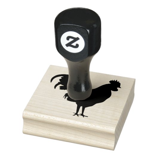 Tampons Encreurs Rooster Silhouette Design Timbre en bois (Tampon)