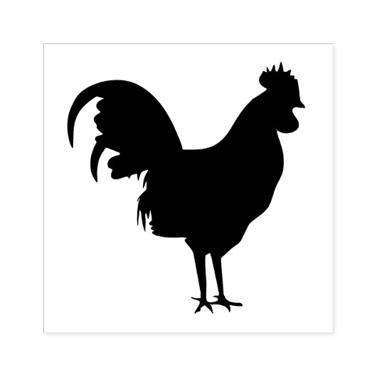 Tampons Encreurs Rooster Silhouette Design Timbre en bois (Impression)