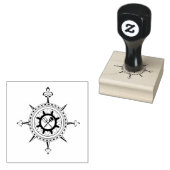 Tampons Encreurs Rose Compass avec Fleur de lis (Tamponné)