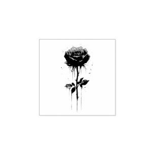 Tampons Encreurs Rose de sang coulant : Art Floral Gothique