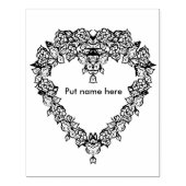 Tampons Encreurs Rose en forme de coeur Bordure motif 2 timbre art (Impression)