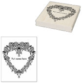 Tampons Encreurs Rose en forme de coeur Bordure motif 2 timbre art (Tamponné)