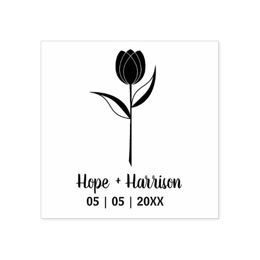 Tampons Encreurs Rose minimaliste pour Mariage (Impression)