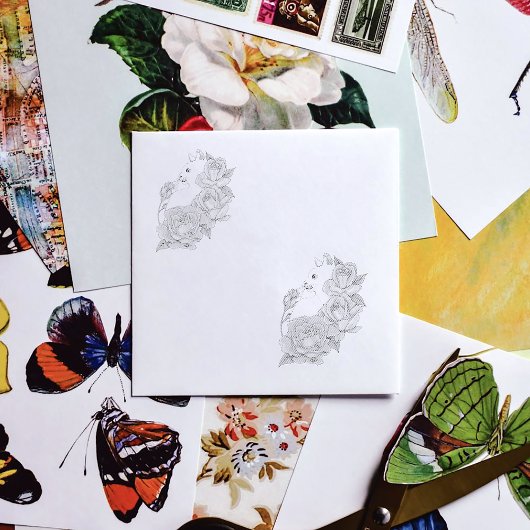 Tampons Encreurs Roses roses roses blanches Peach Lavender