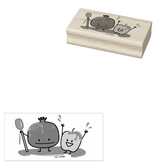 Tampons Encreurs Rosh Hashanah pomme grenade miel juif nouveau (Tamponné)